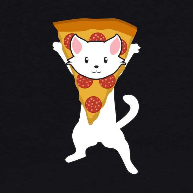 Funny Pepperoni Pizza Jumping Cat Tee Shirt by teespot123